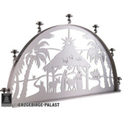 Candle Arch for Inside - Stainless Steel - Nativity - 60x35 cm / 23.6x13.8 inch