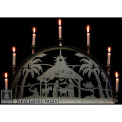 Candle Arch for Inside - Stainless Steel - Nativity - 60x35 cm / 23.6x13.8 inch