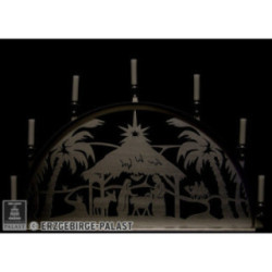 Candle Arch for Inside - Stainless Steel - Nativity - 60x35 cm / 23.6x13.8 inch