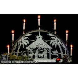 Candle Arch for Inside - Stainless Steel - Nativity - 60x35 cm / 23.6x13.8 inch