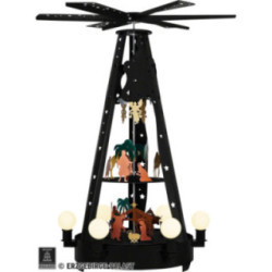 3-Tier Pyramid for Outside - Nativity - Black - 160 cm / 63 inch