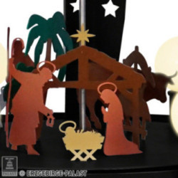 3-stöckige Außenpyramide "Christi Geburt" schwarz - 160 cm