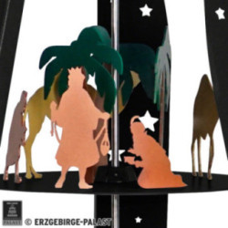 3-stöckige Außenpyramide "Christi Geburt" schwarz - 160 cm