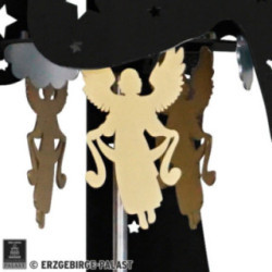 3-stöckige Außenpyramide "Christi Geburt" schwarz - 160 cm