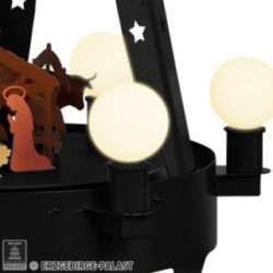 3-stöckige Außenpyramide "Christi Geburt" schwarz - 160 cm