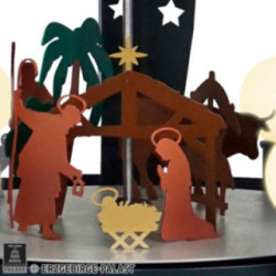 3-stöckige Außenpyramide "Christi Geburt" grau - 160 cm
