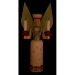 Lichterengel beige mit hellgrünen Flügeln - 40 cm