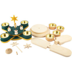 Handicraft Set - Tea Light Cross Candle Holder - without Figurines - 13 cm / 5.1 inch