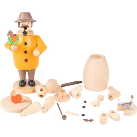 Bastelset Räuchermännchen Mann mit Schaukelpferd - 14,5 cm