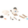 Handicraft Set - Snowman on Skis with Bowler Hat - 6 cm / 2.4 inch