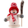Smoker - Snowman with Broom Red - 15 cm / 5.9 inch