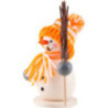 Räuchermännchen Schneemann mit Besen orange - 15 cm