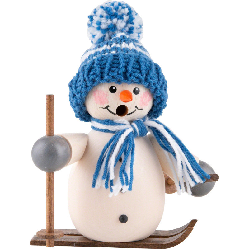 Smoker - Snowman on Ski Blue - 15 cm / 5.9 inch