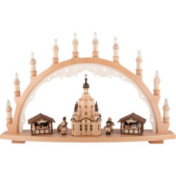 Candle Arch - Christmas Market with Illuminated Church of Our Lady - 66x44 cm / 26x17.3 inch