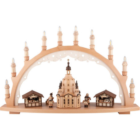 Candle Arch - Christmas Market with Illuminated Church of Our Lady - 66x44 cm / 26x17.3 inch