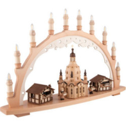 Candle Arch - Christmas Market with Illuminated Church of Our Lady - 66x44 cm / 26x17.3 inch