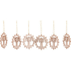 Christbaumschmuck Stern Lichterengel - 6-tlg. - 7 cm