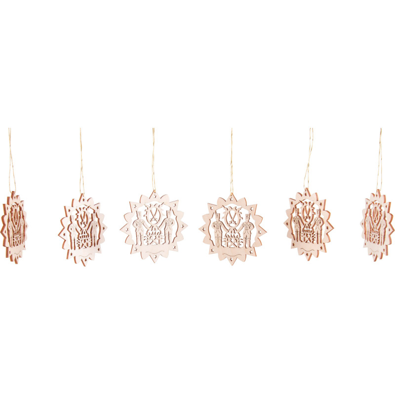 Christbaumschmuck Stern Bergmannsmotiv - 6-tlg. - 7 cm