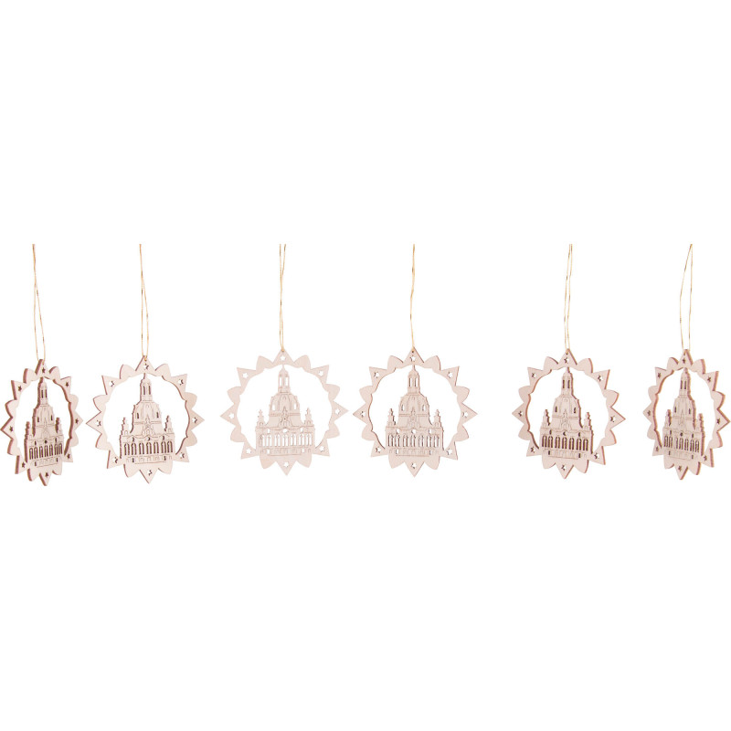 Tree Ornament - Star Dresden Church - 6 pcs. - 7 cm / 2.8 inch