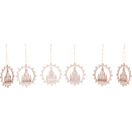Tree Ornament - Star Dresden Church - 6 pcs. - 7 cm / 2.8 inch
