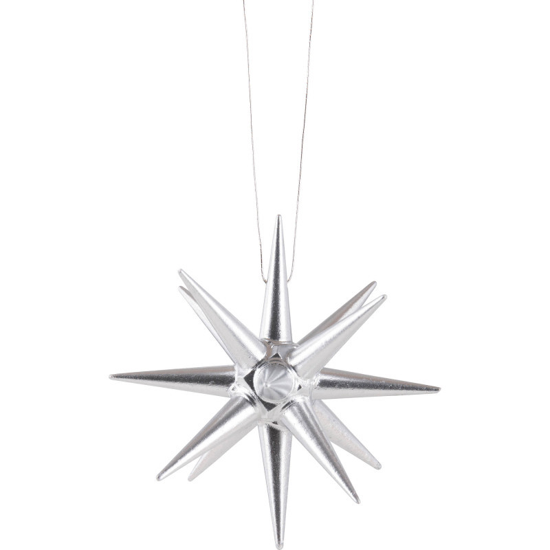 Christbaumschmuck Weihnachtsstern silber - 7 cm