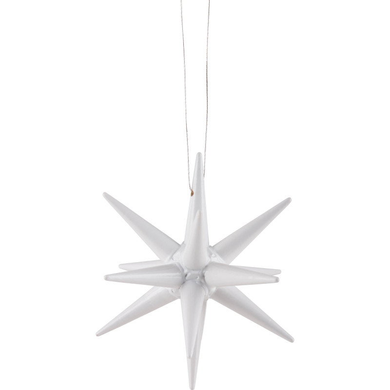 Tree Ornament - Christmas Star White - 7 cm / 2.8 inch