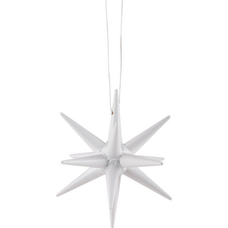 Tree Ornament - Christmas Star White - 7 cm / 2.8 inch