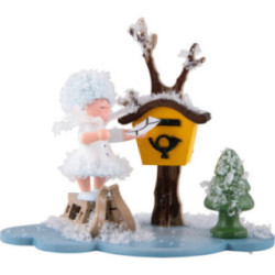 Schneeflöckchen mit Briefkasten - 10 cm