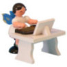 Angel with Zither - Blue Wings - Standing - 6 cm / 2,3 inch
