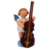 Engel mit Zupfbass - Blaue Flügel - stehend - 6 cm