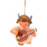 Tree Ornament - Angel with Mandolin - Blue Wings - Floating - 5,5 cm / 2,1 inch