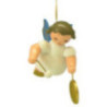 Tree Ornament - Angel with Small Gong - Blue Wings - Floating - 5,5 cm / 2,1 inch