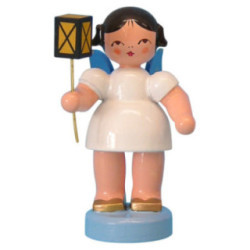 Angel with Lantern - Blue Wings - Standing - 6 cm / 2,3 inch