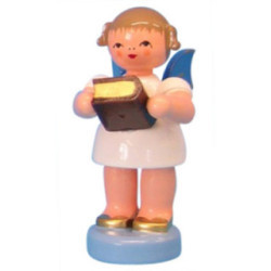 Angel with Bible - Blue Wings - Standing - 6 cm / 2,3 inch
