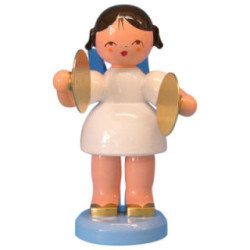 Angel with Cymbal - Blue Wings - Standing - 9,5 cm / 3,7 inch