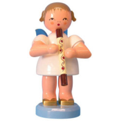 Angel with Didgeridoo - Blue Wings - Standing - 9,5 cm / 3,7 inch