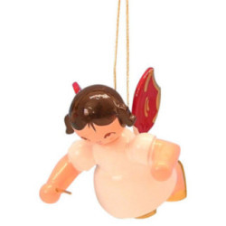 Christbaumschmuck Engel Dirigent - Rote Flügel - schwebend - 5,5 cm