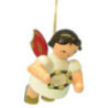 Christbaumschmuck Engel mit Schellenring - Rote Flügel - schwebend - 5,5 cm