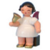 Angel with Bell - Red Wings - Sitting - 6 cm / 2,3 inch