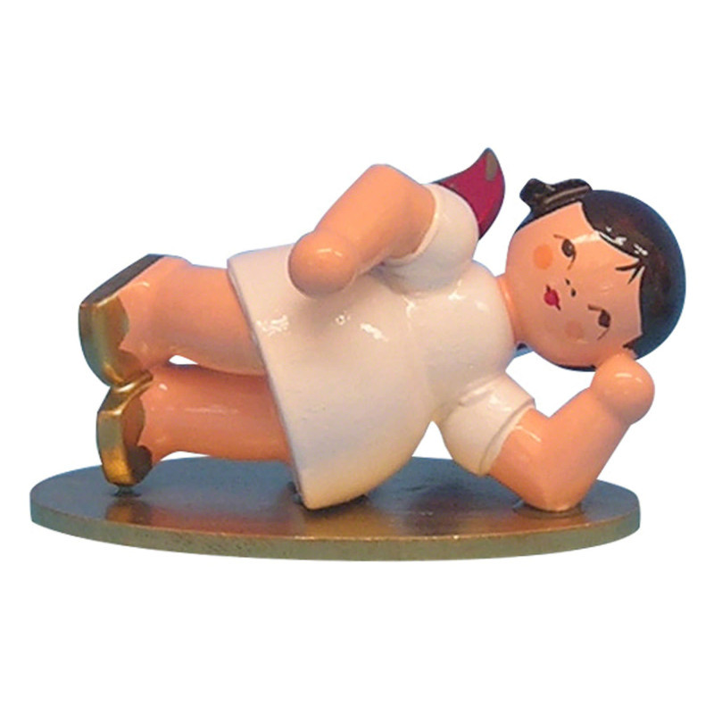 Angel Head Right - Red Wings - Lying - 6 cm / 2,3 inch
