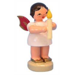 Angel with Torch - Red Wings - Standing - 6 cm / 2,3 inch