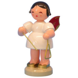 Angel with Triangle - Red Wings - Standing - 9,5 cm / 3,7 inch