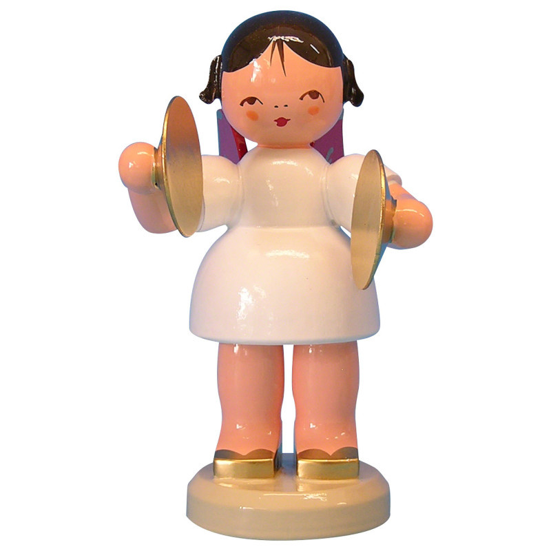 Angel with Cymbal - Red Wings - Standing - 9,5 cm / 3,7 inch