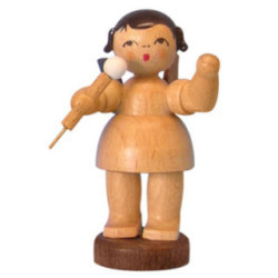 Angel with Microphone - Natural Colors - Standing - 6 cm / 2,3 inch