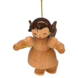 Tree Ornament - Angel Conductor - Natural Colors - Floating - 5,5 cm / 2,1 inch
