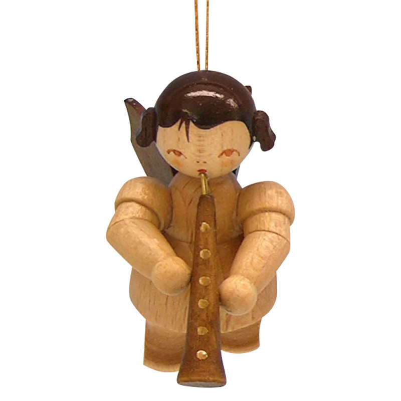 Tree Ornament - Angel with Oboe - Natural Colors - Floating - 5,5 cm / 2,1 inch