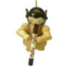 Christbaumschmuck Engel mit Didgeridoo - natur - schwebend - 5,5 cm