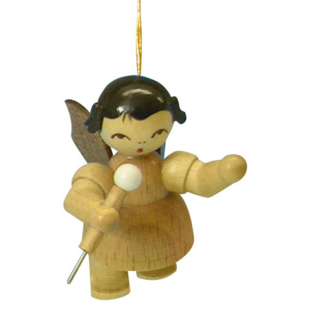 Tree Ornament - Angel with Microphone - Natural Colors - Floating - 5,5 cm / 2,1 inch