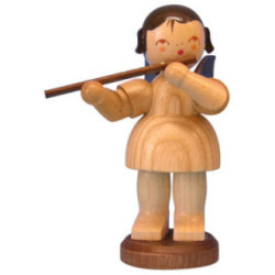 Engel mit Querflöte - natur - stehend - 9,5 cm