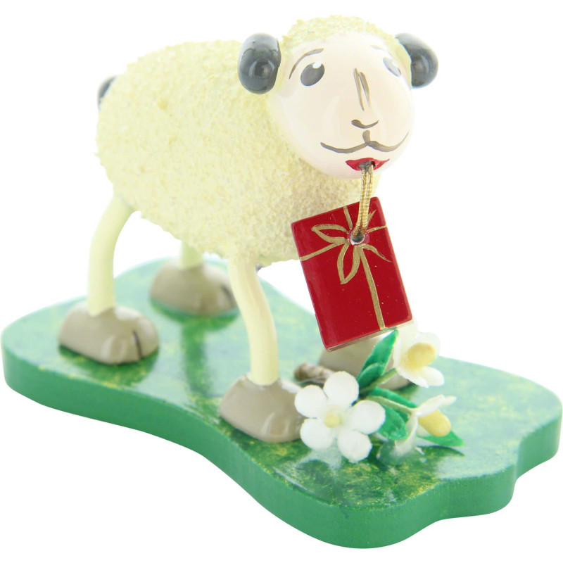 Sheep "Gratulanti", Brings Presents - 5,5 cm / 2.2 inch